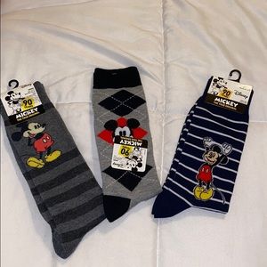 3 Pairs Mickey Mouse Socks -Fits Size 6-12 Shoe